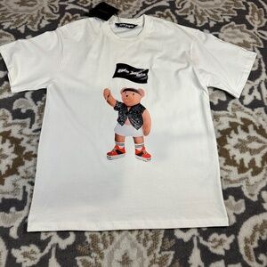 Men’s Palm Angels Pirate Bear Loose T-shirt in white